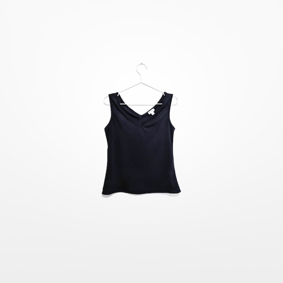 BCBGMaxAzria Navy V-Neck Tank - Picture 1 of 3